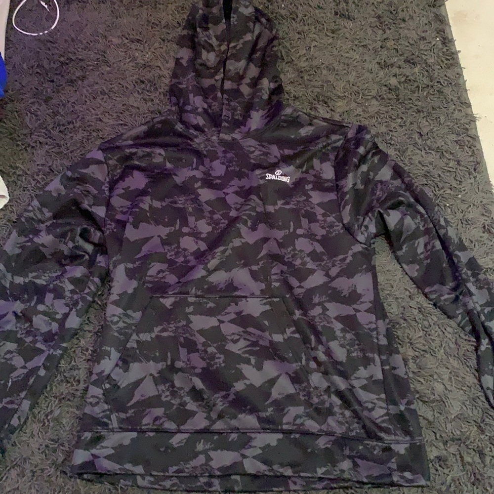 Spalding black and gray camp hoodie